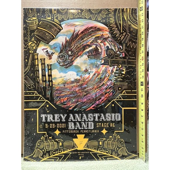 24” X 18” Trey Anastasio 2021 Poster Print Signed! #45/175 Zeb Love  Pittsburgh - Picture 1 of 3